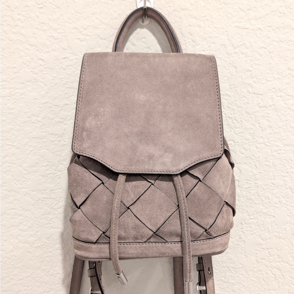 rag & bone Micro Pilot Suede Backpack – Warm Grey